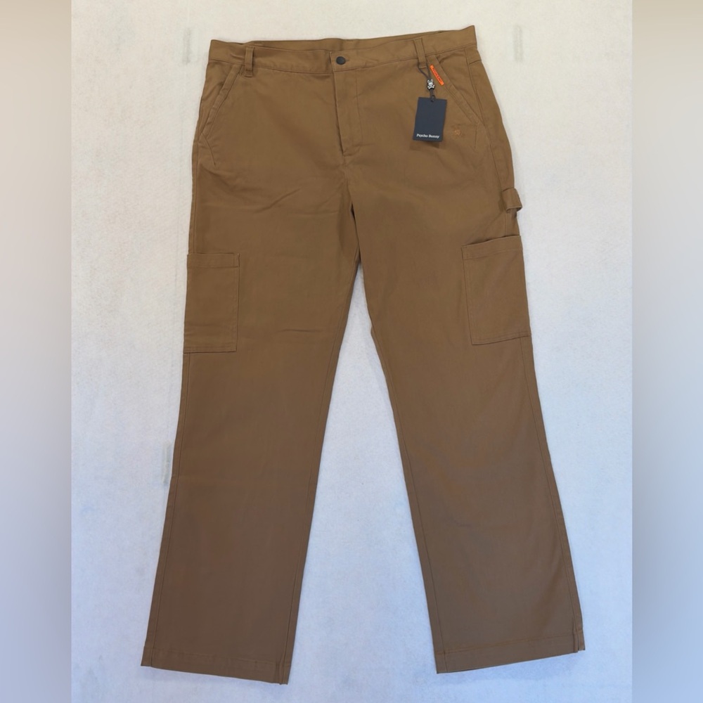 Rare Psycho Bunny Russell Carpenter Cargo Pants Brown Men's Size 36 x 32 NWT